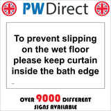 TS147 Prevent Slipping On Wet Floor Curtain Inside Bath Edge
