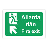 FS605 Allanfa Dan Fire Exit Running Man Up Left Arrow