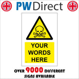 HA295 Skull Crossbones Hazard Your Words Here Made To Order