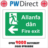 FS604 Allanfa Dan Fire Exit Left Arrow Running Man Bilingual