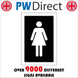 TS048 Female Toilet White On Black