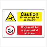 MU403 Caution Horses Ponies Dogs Supervised All Times
