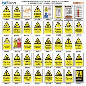 HBP001 Coshh Biological Hazard Highly Flammable LPG Harmful Gas Signs