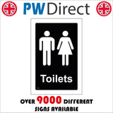 TS163 Male Female Toilets White On Black