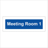 GG338 Meeting Room White On Blue Door Plaque