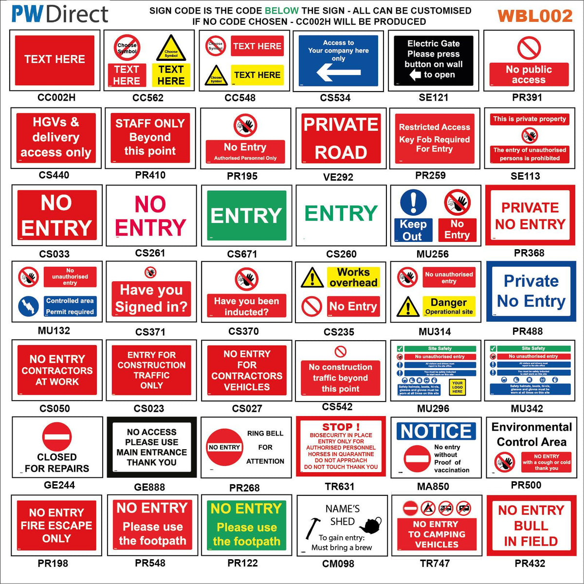Private No Entry Public Access Custom Footpath Keep Out, WBL002 – PWDirect