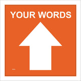 WM062E Words Text Custom Ahead Forward Orange  Arrow Guide