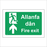 FS606 Allanfa Dan Fire Exit Ahead Arrow Bilingual Running Man