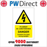 WT422 PV Array DC Junction Box Danger Contains Live Parts