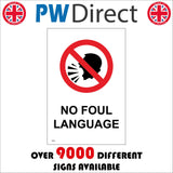 GG318 No Foul Language Swearing Cussing Offensive Four Letter