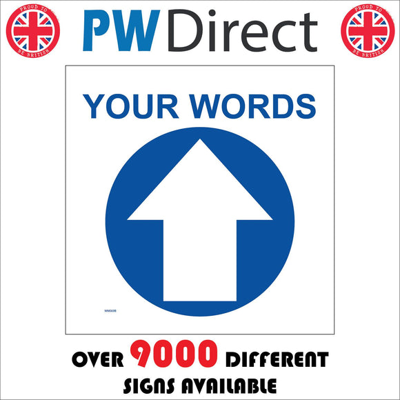WM069B Circle Your Words North Straight Ahead Arrow Blue Guide