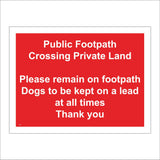 TR924 Public Footpath Crossing Private Land Dogs Kept On Lead