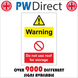 MU368 Warning Do Not Use Roof For Storage