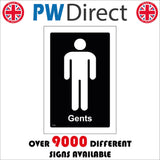 TS008 Gents Toilet White On Black