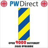 TR786 Chevron Blue Yellow Stripe Left Right Reverse Advisory
