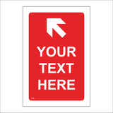 FI396 Your Text Diagonal Up Left Arrow Personalise Custom
