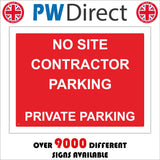 CS301 No Site Contractor Parking Private Parking Sign