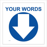 WM071B Circle Down South Arrow Blue Custom Choice Personalise