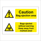 WT453 Caution Bag Ejecton Area Keep Away Fromm Marked Area