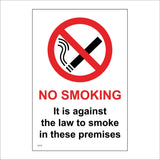 NS132 No Smoking It Is Against  the Law To Smoke In Premises