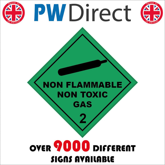 HA265 Non Flammable Non Toxic Gas 2 Green Diamond Placard