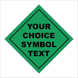 3. HA252 Hazard Placard Green Text Choice Words Non Flammable