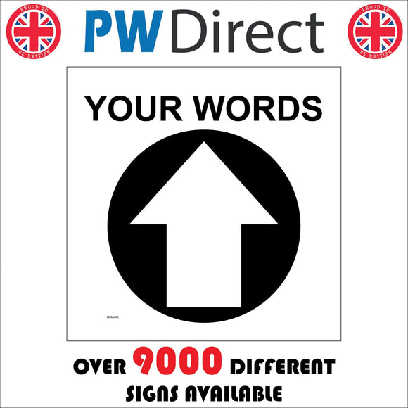 WM069A Circle Your Words North Straight Ahead Arrow Black Guide