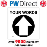 WM069A Circle Your Words North Straight Ahead Arrow Black Guide