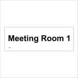 GG340 Meeting Room 1 Black On White Door Plaque