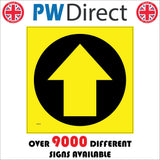 WM065J North Ahead Arrow Yellow Black Track Course Guide Footpath