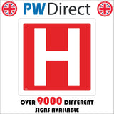 FI356 Letter H Character Alphabet White On Red Area Bay Space