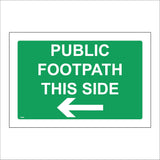 TR865 Public Footpath This Side Left Arrow