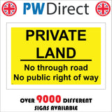 PR611 Private Land No Through Road No Public Right Of Way
