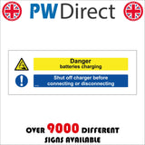 MU389 Danger Batteries Charging Shut Off Charger