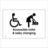 TS195 Accessible Toilet And Baby Changing Black On White