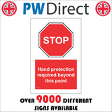 PR563 Stop Hand Protection Required Beyond This Point