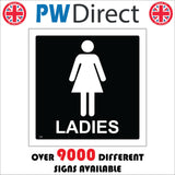 TS257 Ladies Toilet White On Black