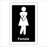 TS115 Female Toilet Bursting Urgent White On Black