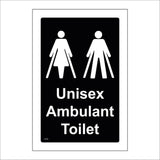 TS169 Unisex Ambulant Toilet Male Female White On Black
