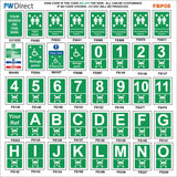 FBP07 Fire Emergency Assembly Refuge Point Alphabet Numbers