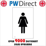 TS049 Female Toilet Black On White