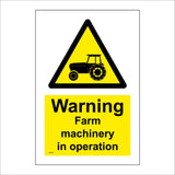 WT471 Warning Farm Machinery In Operation