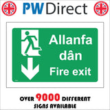 FS602 Allanfa Dan Fire Exit Down Arrow Running Man