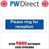 GG354 Please Ring For Reception Front Desk Office Hotel