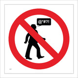 GG304 No Swearing Symbols Expletives Cussing Four Letter Word