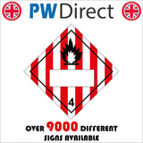 HA275 Flammable Solid Red White Stripe 4 Box Details Placard