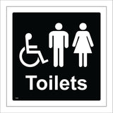 TS269 Male Female Disabled Toilets White On Black