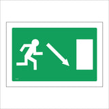 FS384 Fire Exit Down Right Arrow Running Man Door