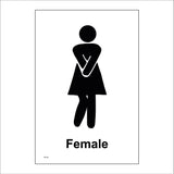 TS116 Female Toilet Bursting Urgent Black On White