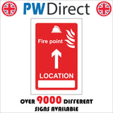 FI401 Fire Point Location Up Ahead Arrow White Box